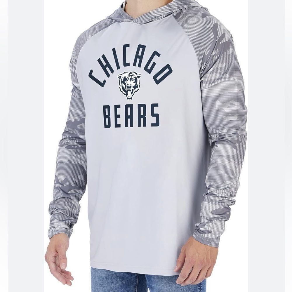 NFL Team Apparel Zubaz Men's Grey Hoodie with Tonal Camo‎ Sleeves M NWT IN PKG